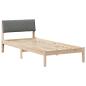 Preview: Bettgestell Braun und Dunkelgrau 90 x 190 cm Massivholz Kiefer