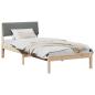 Preview: Bettgestell Braun und Dunkelgrau 90 x 190 cm Massivholz Kiefer