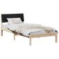 Preview: Bettgestell Braun und Schwarz 90 x 190 cm Massivholz Kiefer