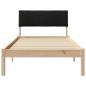 Preview: Bettgestell Braun und Schwarz 90 x 190 cm Massivholz Kiefer