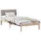 Preview: Bettgestell Braun und Taupe 90 x 190 cm Massivholz Kiefer