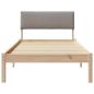 Preview: Bettgestell Braun und Taupe 90 x 190 cm Massivholz Kiefer