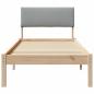 Preview: Bettgestell Braun und hellgrau 75 x 190 cm Massivholz Kiefer