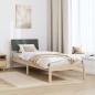 Preview: Bettgestell Braun und Dunkelgrau 75 x 190 cm Massivholz Kiefer