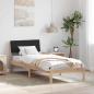 Preview: ARDEBO.de - Bettgestell Braun und Schwarz 75 x 190 cm Massivholz Kiefer