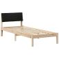 Preview: Bettgestell Braun und Schwarz 75 x 190 cm Massivholz Kiefer