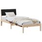 Preview: Bettgestell Braun und Schwarz 75 x 190 cm Massivholz Kiefer