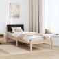 Preview: Bettgestell Braun und Schwarz 75 x 190 cm Massivholz Kiefer