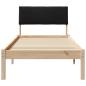 Preview: Bettgestell Braun und Schwarz 75 x 190 cm Massivholz Kiefer