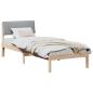 Preview: Bettgestell Braun und hellgrau 75 x 190 cm Massivholz Kiefer