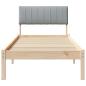 Preview: Bettgestell Braun und hellgrau 75 x 190 cm Massivholz Kiefer