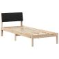 Preview: Bettgestell Braun und Schwarz 75 x 190 cm Massivholz Kiefer