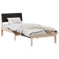 Preview: Bettgestell Braun und Schwarz 75 x 190 cm Massivholz Kiefer