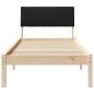 Preview: Bettgestell Braun und Schwarz 75 x 190 cm Massivholz Kiefer