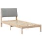 Preview: Bettgestell Braun und Hellgrau 100 x 200 cm Massivholz Kiefer