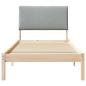 Preview: Bettgestell Braun und Hellgrau 100 x 200 cm Massivholz Kiefer
