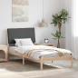 Preview: ARDEBO.de - Bettgestell Braun und Dunkelgrau 100 x 200 cm Massivholz Kiefer