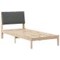 Preview: Bettgestell Braun und Dunkelgrau 100 x 200 cm Massivholz Kiefer