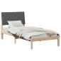 Preview: Bettgestell Braun und Dunkelgrau 100 x 200 cm Massivholz Kiefer