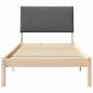 Preview: Bettgestell Braun und Dunkelgrau 100 x 200 cm Massivholz Kiefer