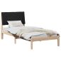 Preview: Bettgestell Braun und Schwarz 100 x 200 cm Massivholz Kiefer