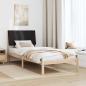 Preview: Bettgestell Braun und Schwarz 100 x 200 cm Massivholz Kiefer