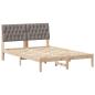 Preview: Bettgestell mit gepolstertem Kopfteil Braun 135 x 190 cm