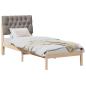 Preview: Bettgestell mit gepolstertem Kopfteil Braun 75 x 190 cm