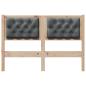 Preview: Kopfteil Braun und Dunkelgrau 120 cm Massivholz Kiefer