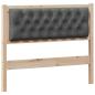 Preview: Kopfteil Braun und Dunkelgrau 100 cm Massivholz Kiefer