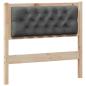 Preview: Kopfteil Sonstiges Braun und Dunkelgrau 90 cm Massivholz Kiefer