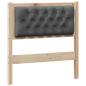 Preview: Kopfteil Sonstiges Braun und Dunkelgrau 80 cm Massivholz Kiefer