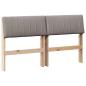 Preview: Gepolstertes Kopfteil Taupe 135 cm Massives Kiefernholz