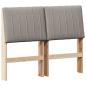 Preview: Gepolstertes Kopfteil Taupe 120 cm Massives Kiefernholz