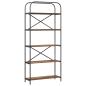 Preview: Bücherregal 5 Ebenen 80 x 30 x 183 cm Holzwerkstoff Altholz