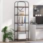 Preview: ARDEBO.de - Bücherregal 5 Ebenen 60 x 30 x 183 cm Holzwerkstoff Altholz