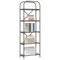 Preview: Bücherregal 5 Ebenen 60 x 30 x 183 cm Holzwerkstoff Altholz