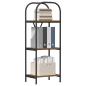 Preview: Bücherregal 3 Ebenen 40 x 30 x 109 cm Holzwerkstoff Altholz
