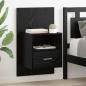 Preview: ARDEBO.de - Nachttisch 2 stk. Schwarz Eichen-Optik 50 x 32,5 x 80cm