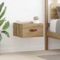 Preview: ARDEBO.de - Wandmontiertes Nachttischchen 35 x 35 x 20 cm Holzwerkstoff