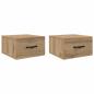 Preview: Nachttisch 2 stk. Artisan-Eiche 35 x 35 x 20 cm Holzwerkstoff