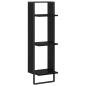 Preview: Wandregal Wandhalterung Schwarz Eichen-Optik 30 x 25 x 100 cm
