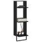 Preview: Wandregal Wandhalterung Schwarz Eichen-Optik 30 x 25 x 100 cm