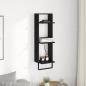 Preview: Wandregal Wandhalterung Schwarz Eichen-Optik 30 x 25 x 100 cm