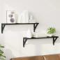 Preview: ARDEBO.de - Wandregale 2 stk. Schwarz Eichen-Optik 60 x 15 x 15,5 cm