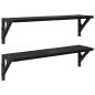 Preview: Wandregale 2 stk. Schwarz Eichen-Optik 60 x 15 x 15,5 cm