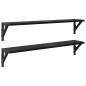 Preview: Wandregale 2 stk. Schwarz Eichen-Optik 80 x 15 x 15,5 cm