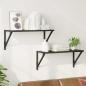 Preview: ARDEBO.de - Wandregale 2 stk. Schwarz Eichen-Optik 60 x 25 x 25,5 cm