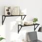 Preview: Wandregale 2 stk. Schwarz Eichen-Optik 60 x 25 x 25,5 cm
