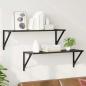 Preview: ARDEBO.de - Wandregale 2 stk. Schwarz Eichen-Optik 80 x 25 x 25,5 cm